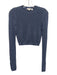 A.L.C. Size S Dusty Blue Cotton & Silk Open Knit Ribbed Hem Cropped Sweater Top Dusty Blue / S
