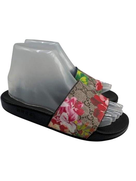 Gucci Shoe Size 39 brown, pink & multi Leather Upper Guccissima Floral Sandals brown, pink & multi / 39