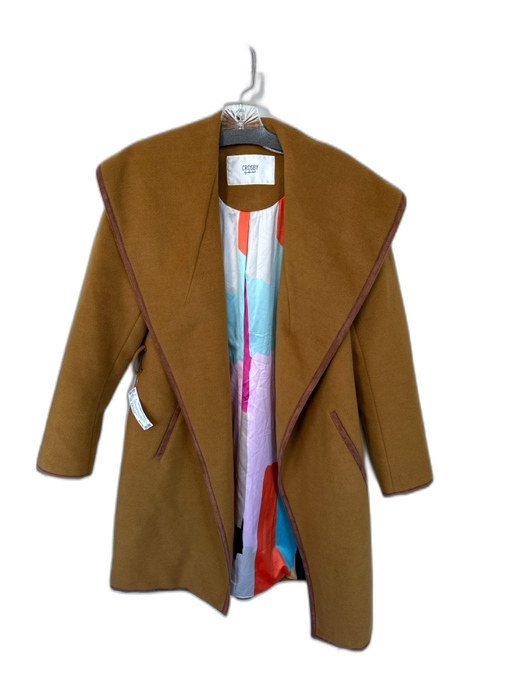 CROSBY by Mollie Burch Size Est Small Camel Brown Blend Lined Belted Coat Camel Brown / Est Small
