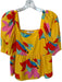 Crosby Size XS Yellow Polyester Blend Bubble Sleeve Cropped Square Neck Top Yellow / XS