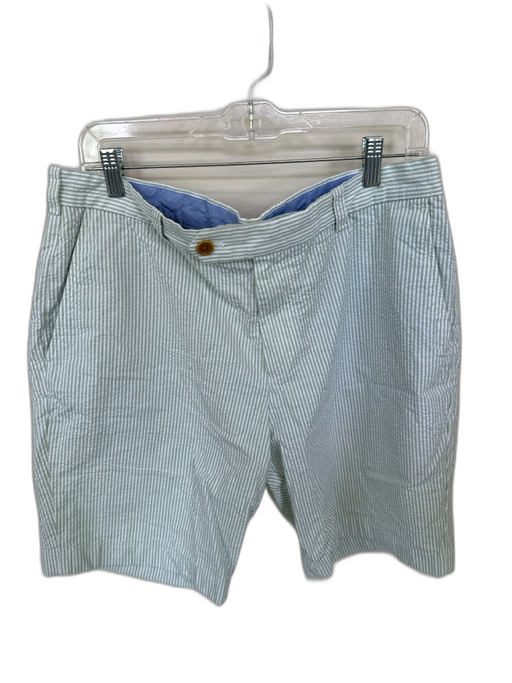 Brook's Brothers Size 36 Green & White Cotton Seersucker Men's Shorts Green & White / 36