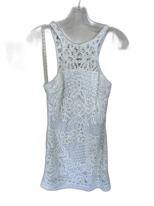 Lily Pulitzer Size S White Cotton Macrame Sleeveless Back button Dress White / S
