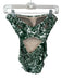 Hermoza Size 8 White & Green Polyester Blend Strapless Botanical Padded Swimsuit White & Green / 8