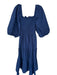 Sea New York Size 6 Navy Cotton Long Balloon Sleeve smocked Back Tie Maxi Dress Navy / 6
