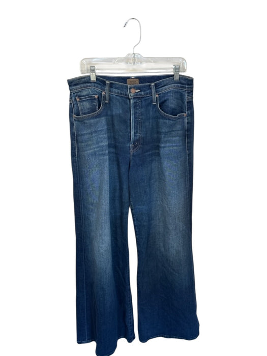 Mother Size 31 Denim Cotton Blend Dark Wash Wide Leg Straight Leg Jeans Denim / 31