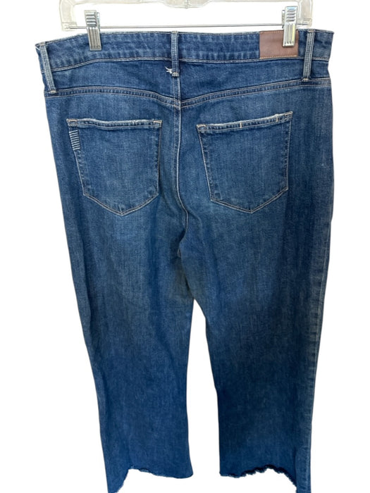 Paige Size 31 Denim Cotton Blend Dark Wash Wide Leg Raw Hem Ankle Crop Jeans Denim / 31
