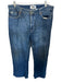 Paige Size 31 Denim Cotton Blend Dark Wash Wide Leg Raw Hem Ankle Crop Jeans Denim / 31