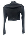 Alo Yoga Size XS Black Polyester Mesh Detail Long Sleeve Crop Sheer Top Black / XS