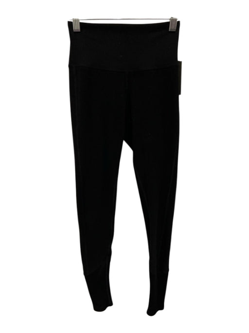 Alo Size XXS Black Polyester Ribbed Detail Athletic Leggings Black / XXS