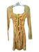 SABO Size S Yellow, Orange & Pink Polyester Sweetheart Neckline Cut Away Dress Yellow, Orange & Pink / S