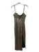 Lulus Size S Gold Polyester & Spandex Sequined Sleeveless Chain Straps Dress Gold / S