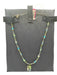 Michal Golan Green & Blue Beaded Rectangle Silver Hardware Necklace Green & Blue