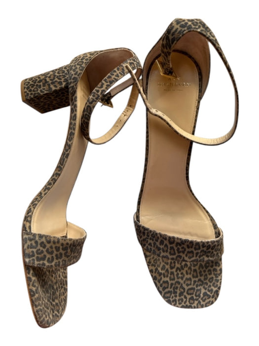 Ann Mashburn Shoe Size 42 Brown & Black Suede Block Heel Animal Print Sandals Brown & Black / 42