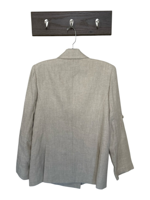 Veronica Beard Size 8 Oatmeal Linen Long Sleeve Double Breast Long Blazer Jacket Oatmeal / 8