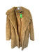 Zara Size L Camel Faux Fur Collar Full Length Coat Camel / L