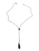 Stella Picciotto Gold & Green Metal Chain Tear Drop Necklace Gold & Green