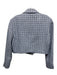 Zara Size M Blue & White Polyester Tweed Crop 1 Button Blazer Jacket Blue & White / M