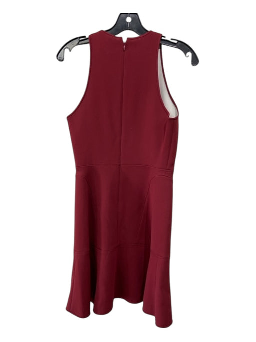 Theory Size 2 Maroon Red Triacetate Blend Round Neck Sleeveless Hem Dress Maroon Red / 2