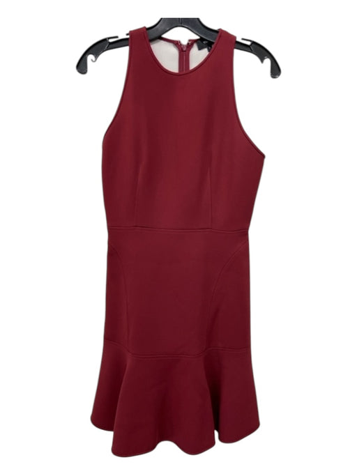 Theory Size 2 Maroon Red Triacetate Blend Round Neck Sleeveless Hem Dress Maroon Red / 2