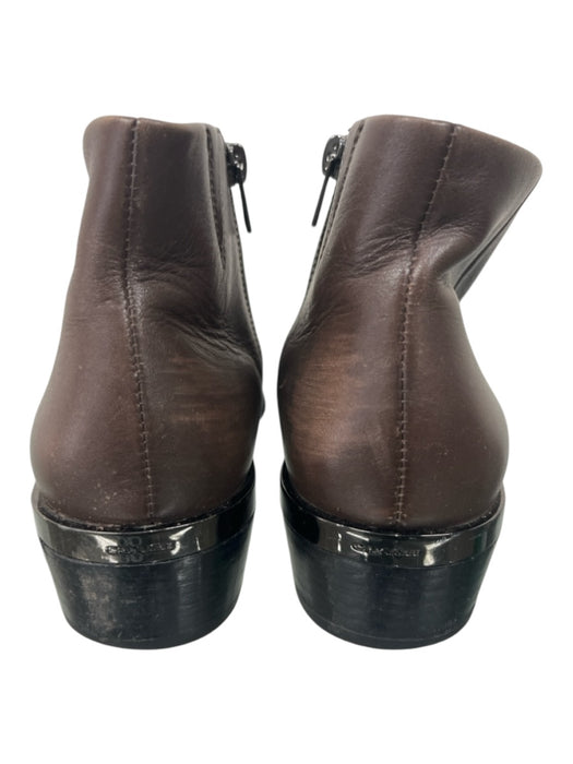 Coach Shoe Size 6 Brown Leather Inner Side Zip Pointed Toe 1 inch heel Booties Brown / 6