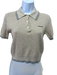 Miu Miu Size 36 Beige Cotton Blend 1/4 Button Collared Knit short sleeve Top Beige / 36