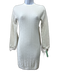 Balmain Size XS White No Fabric Tag Textured Logo Embossed Mini Dress White / XS