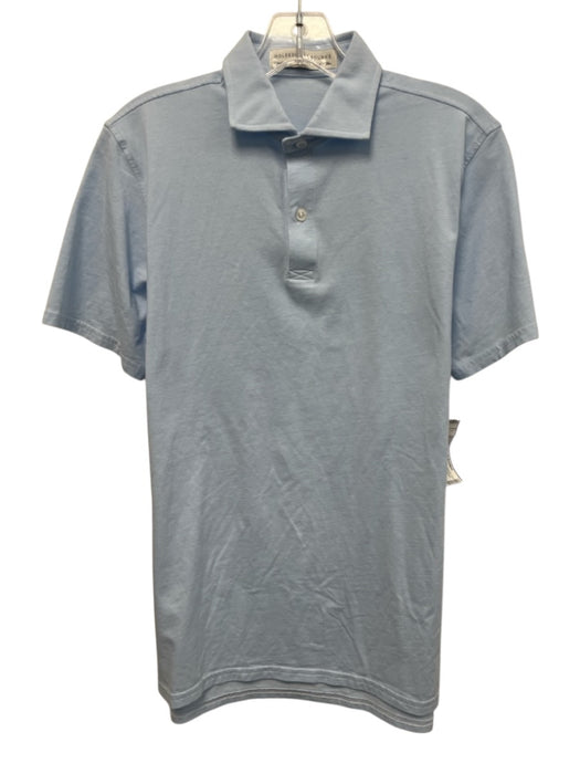 Holderness & Bourne Size S Light blue Cotton Solid Polo Men's Short Sleeve Light blue / S