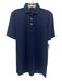 Holderness & Bourne Size S Navy Blue Polyester Solid Polo Men's Short Sleeve Navy Blue / S