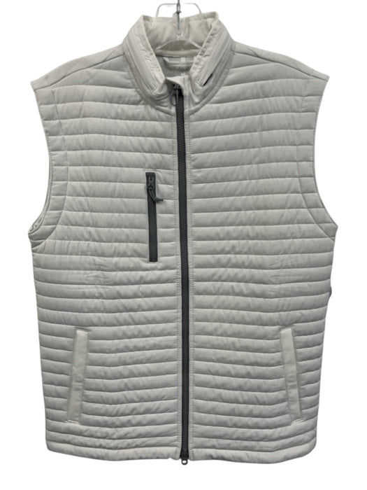 Johnnie O Size S White Synthetic Puffer Zip UP Vest Men's Jacket White / S