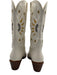 Partlow Shoe Size 37 White Leather Metallic Stacked Block Heel Pointed Toe Boots White / 37