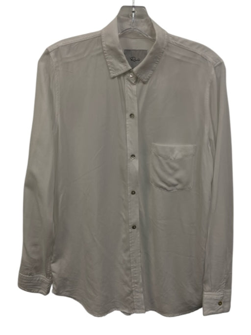 Rails Size XS White Rayon Button Up Long Sleeve Top White / XS