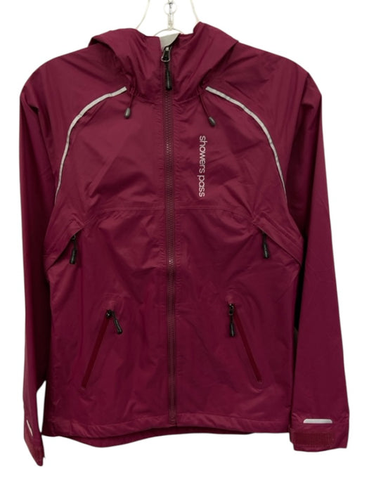 Showers Pass Size XS Magenta Nylon Waterproof Zip Front Hood Rain Jacket Magenta / XS
