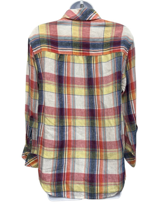 God's True Linen Size XS/S Multicolor Linen Plaid Long Sleeve Top Multicolor / XS/S