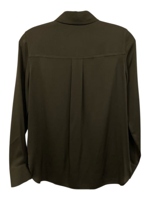 Vince Size XXS Brown Silk Button Up Long Sleeve Top Brown / XXS