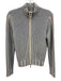 Kinross Size XS Blue & White Cashmere Zip Front Cardigan Sweater Blue & White / XS