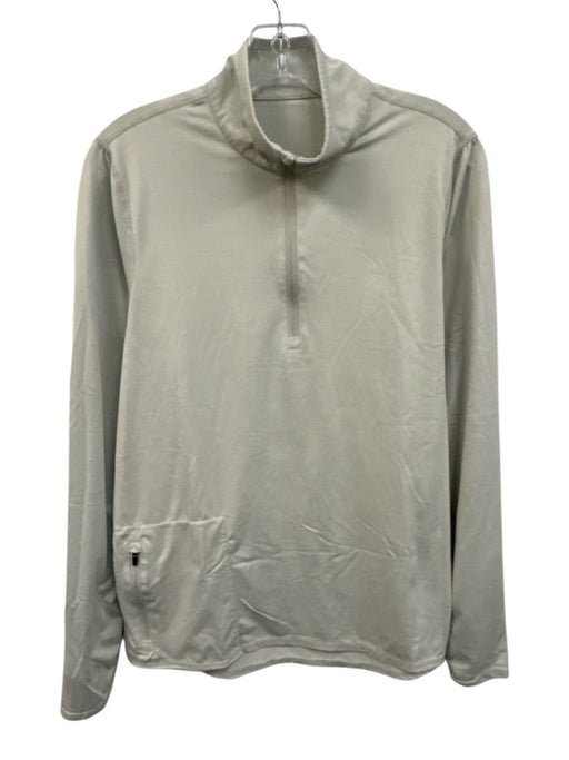 Vuori Size Est S/M Light Gray Polyester Blend Solid Men's Long Sleeve Shirt Light Gray / Est S/M