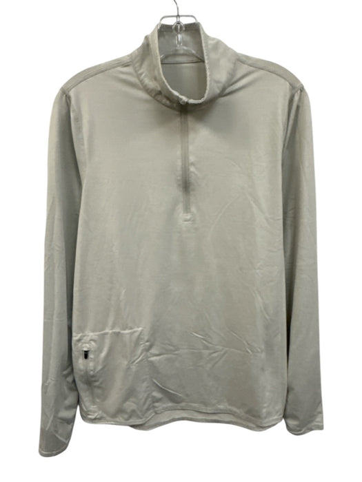 Vuori Size Est S/M Light Gray Polyester Blend Solid Men's Long Sleeve Shirt Light Gray / Est S/M