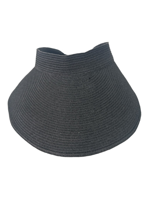 Vix Paula Hermanny Black Paper & Polyester Visor Velcro Detail Hat Black