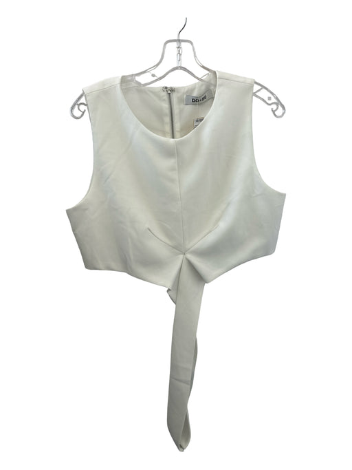 Do & Be Size L White Synthetic Sleeveless Crop Wrap Detail Back Zip Top White / L