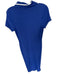Charlotte Avery Size L Blue & White Terry Cloth Short Sleeve Piping Midi Dress Blue & White / L