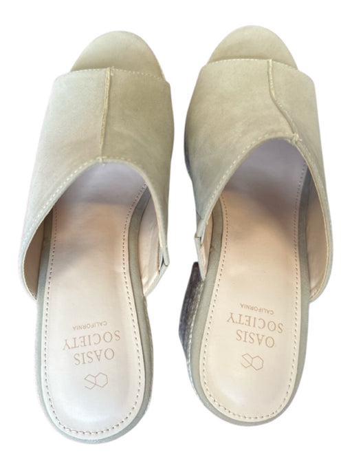 Oasis Society Shoe Size 8.5 Taupe Vegan Suede Platform Espadrille Mules Taupe / 8.5