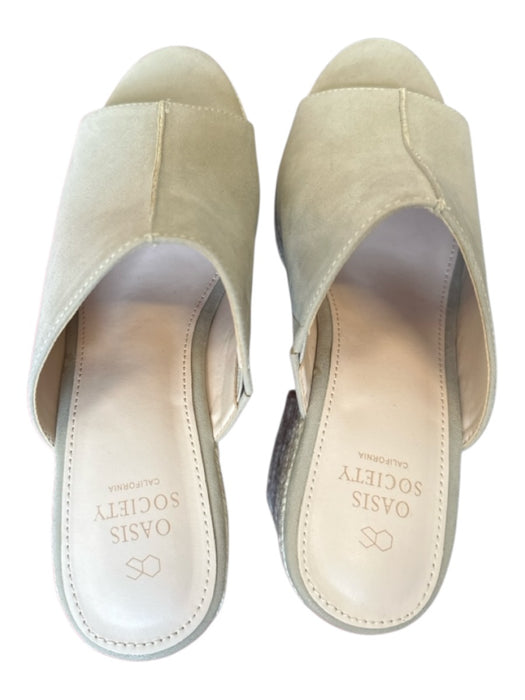 Oasis Society Shoe Size 8.5 Taupe Vegan Suede Platform Espadrille Mules Taupe / 8.5