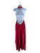 Savannah Morrow Size S Red Silk Halter Chain Detail Mock Neck Maxi Dress Red / S