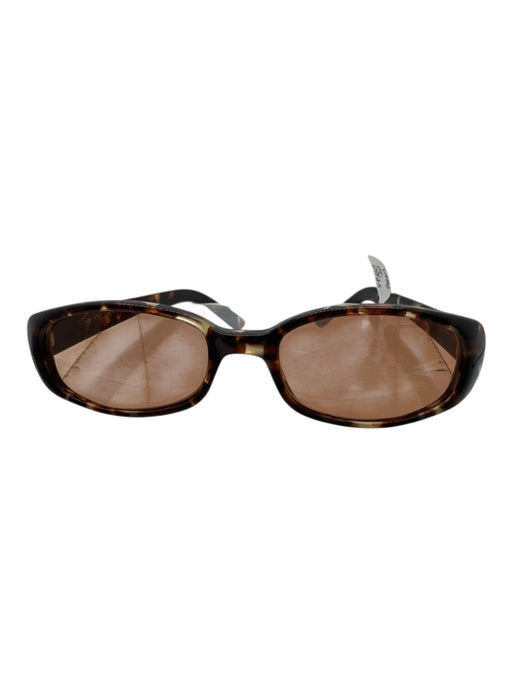 Gucci Brown & Silver Acetate Logo Tortoise Narrow tinted lens Sunglasses Brown & Silver