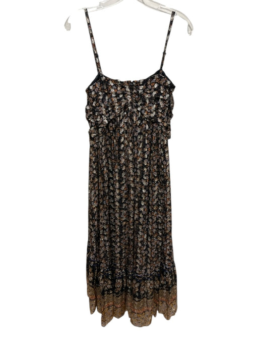 Kobi Halperin Size Est. Small Black, Gold, Orange Metallic Floral Dress Black, Gold, Orange / Est. Small