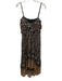 Kobi Halperin Size Est. Small Black, Gold, Orange Metallic Floral Dress Black, Gold, Orange / Est. Small