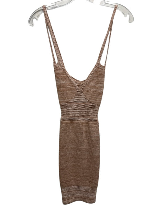 Torn By Ronny Kobo Size Medium Beige Knit Sleeveless Dress Beige / Medium