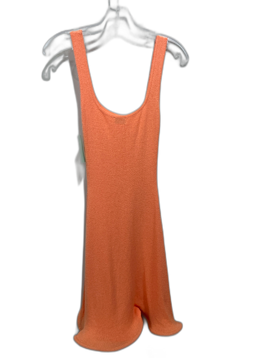 Meshki Size S Orange Cotton Blend Knit Sleeveless Structured Hem Dress Orange / S