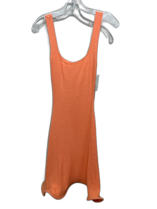 Meshki Size S Orange Cotton Blend Knit Sleeveless Structured Hem Dress Orange / S