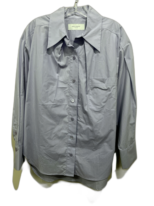 Equipment Femme Size M Lavender Purple Cotton Long Sleeve Button Up Shirt Top Lavender Purple / M